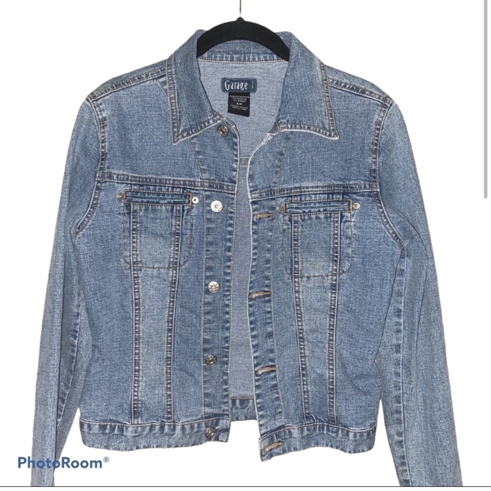 GARAGE jean jacket. Faded mid length.